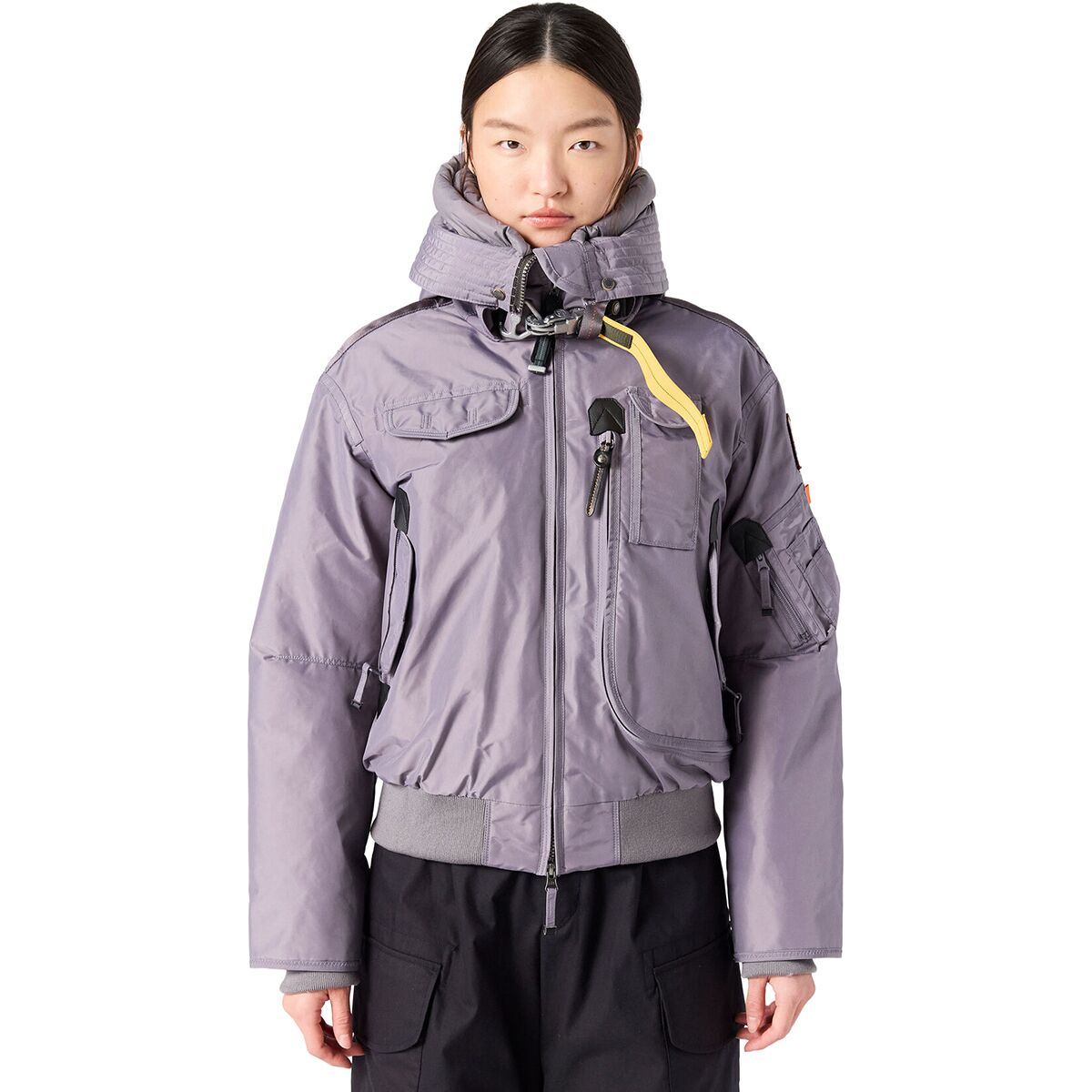 Image of Parajumpers Gobi Hooded Down Bomber - Women's Rabbit Grey, XL