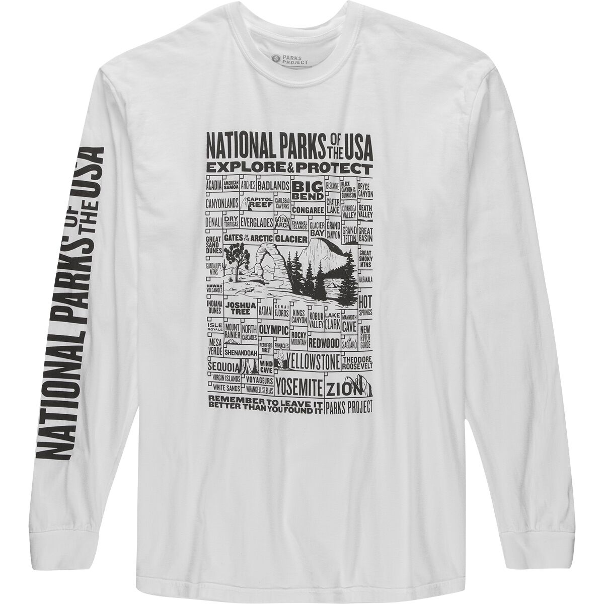 Parks Project National Parks of The USA Checklist Shirt