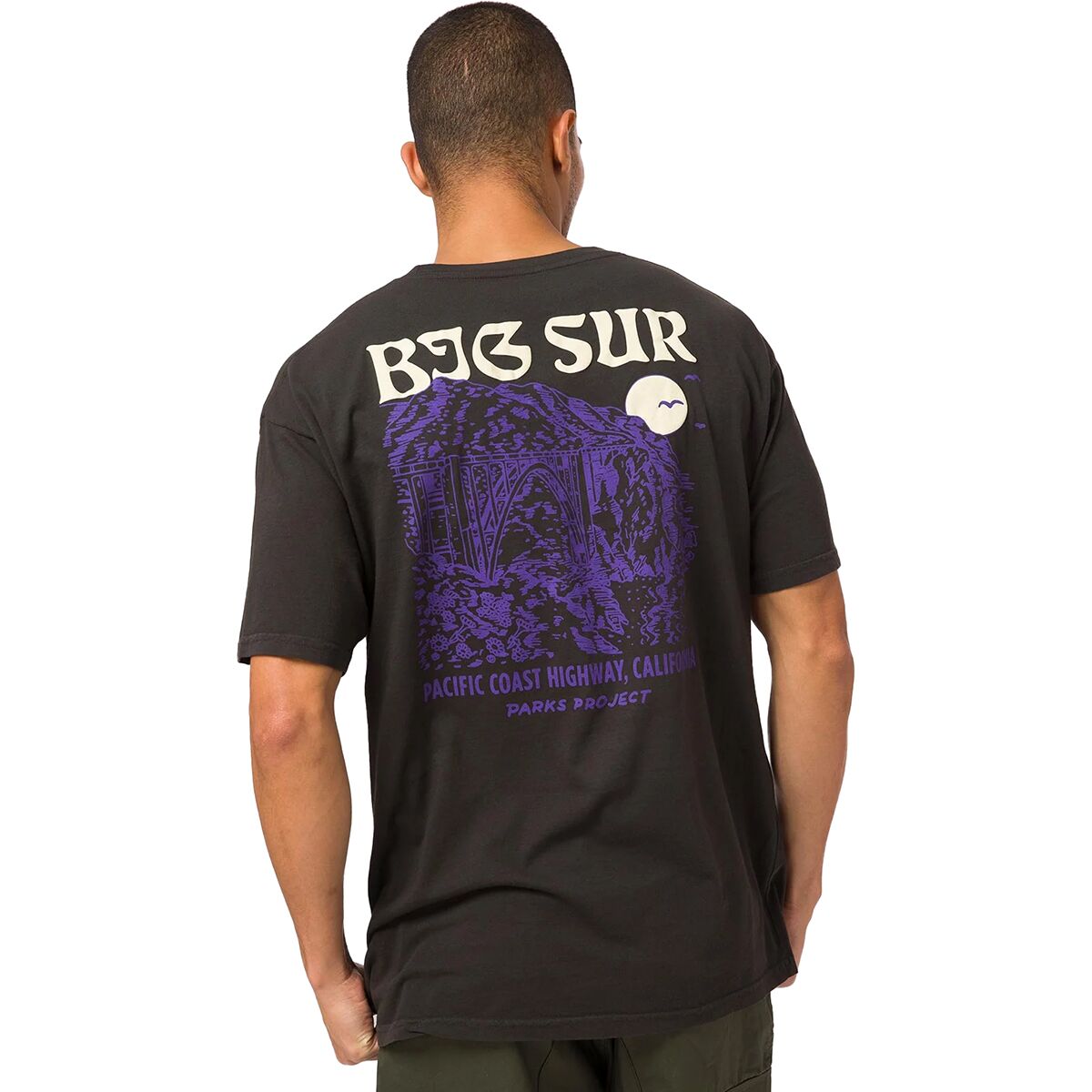 Image of Parks Project Big Sur Bridges Puff Print Pocket T-Shirt - Men's Black, L