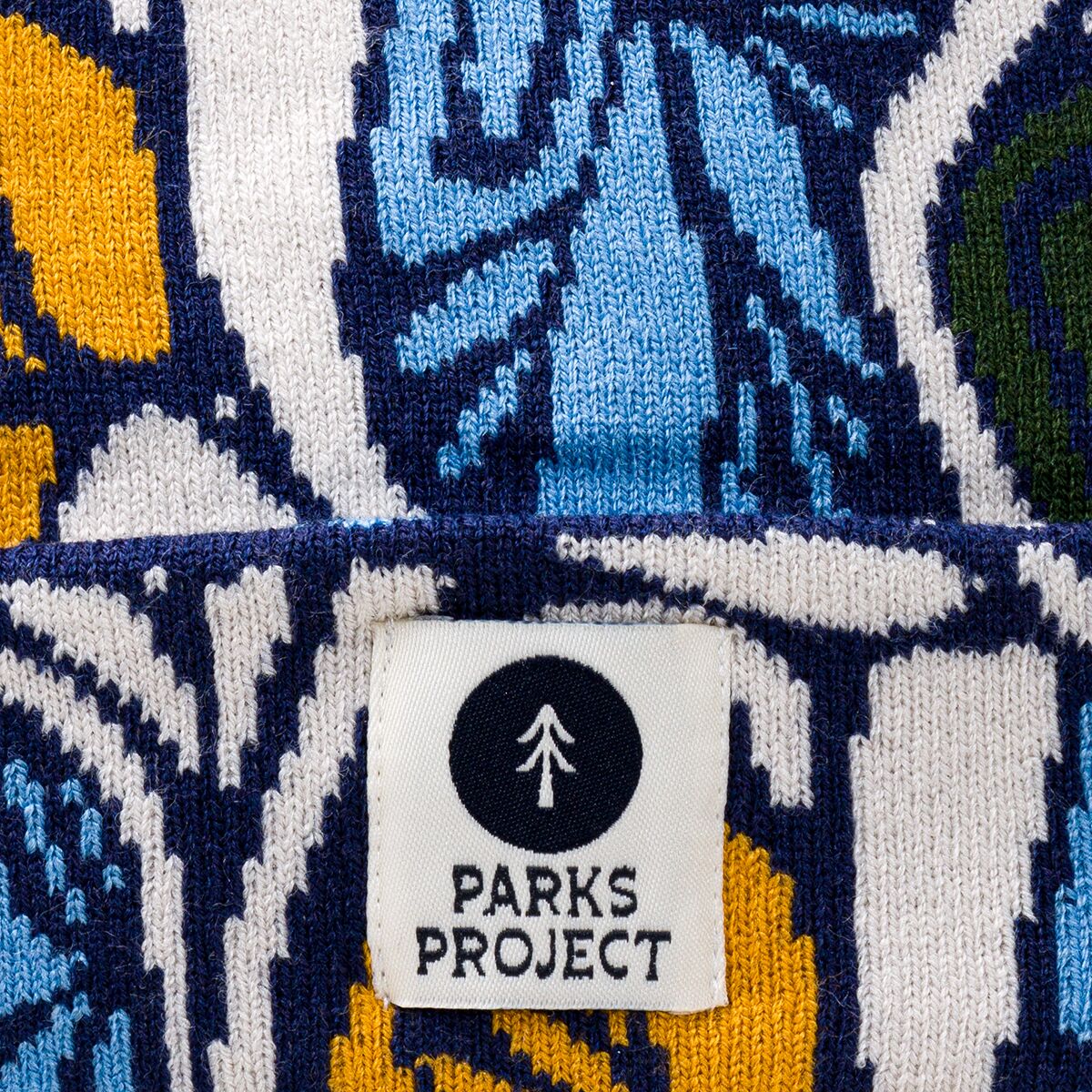 Parks Project Hat Beanie Wonderland Blue Yellow Knit Recycled Colorful Outdoor Parks Project Parks Wonderland Beanie - Accessories main image 2