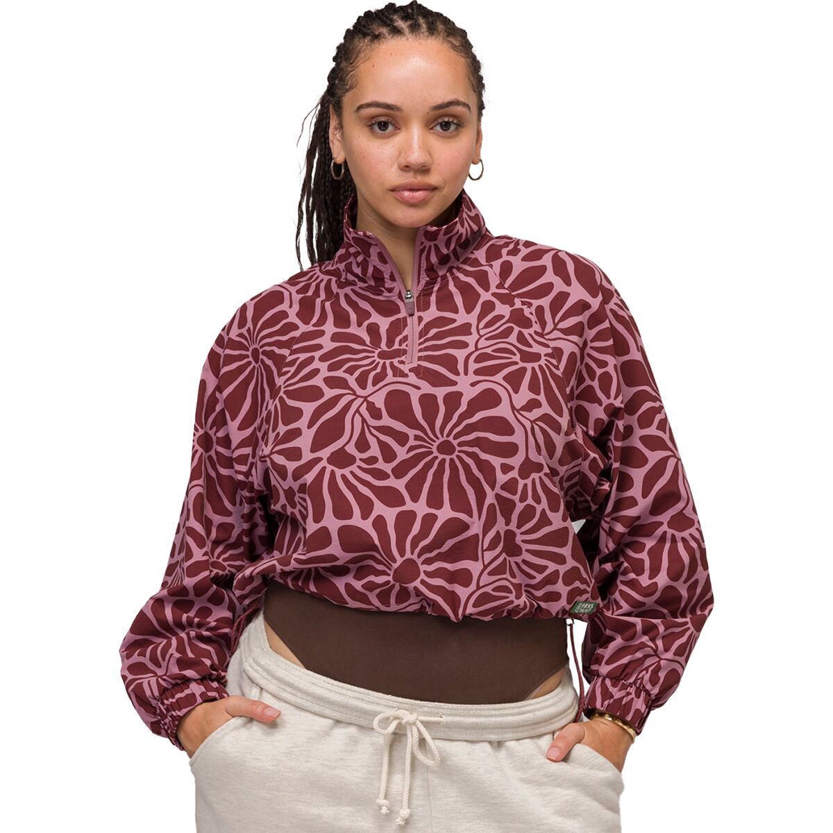 Image of Parks Project High Desert Wildflowers 1/4-Zip Windbreaker - Women's Mauve Orchid, XS