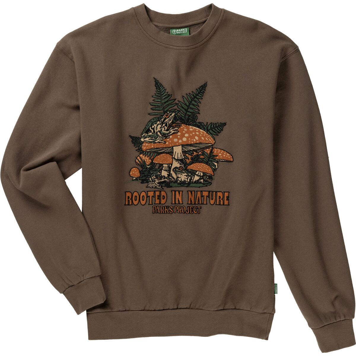 Parks Project Rooted In Nature Ferns Crew Sweatshirt Dark Brown, XS