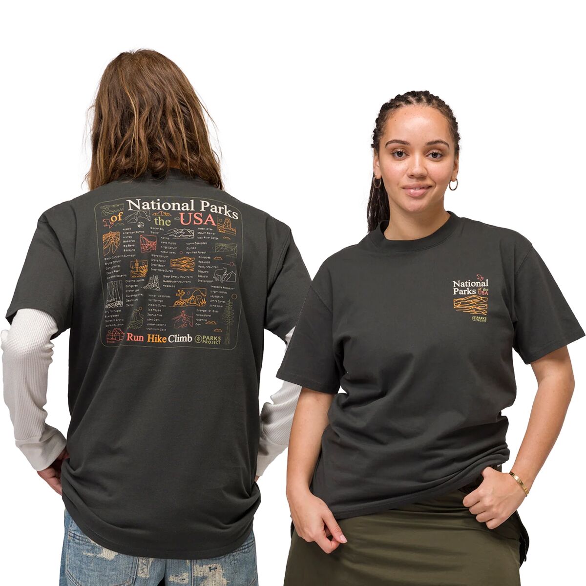 Image of Parks Project NP Outline Checklist T-Shirt Vintage Black, XXL