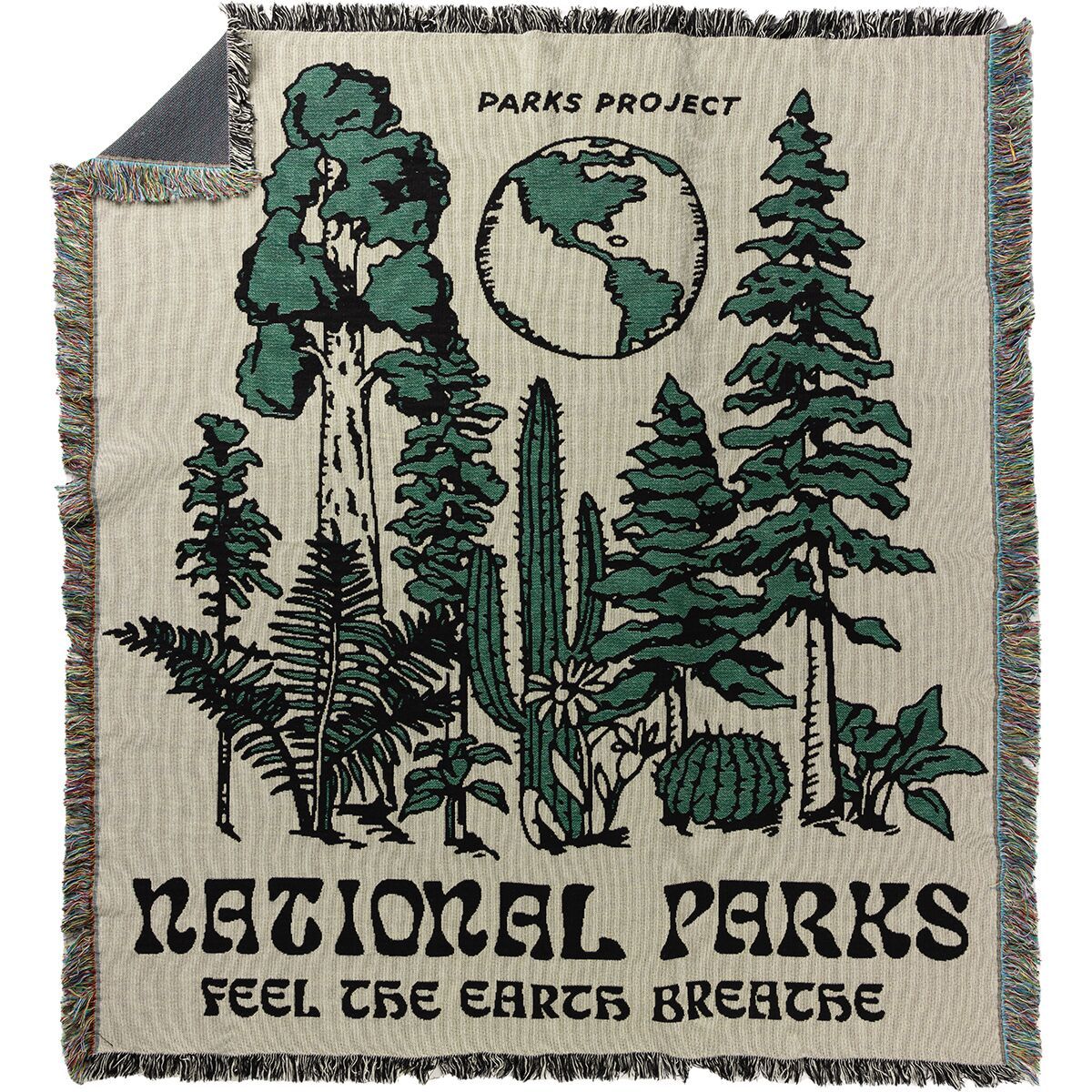 Image of Parks Project Love Nature Woven Blanket Green, One Size