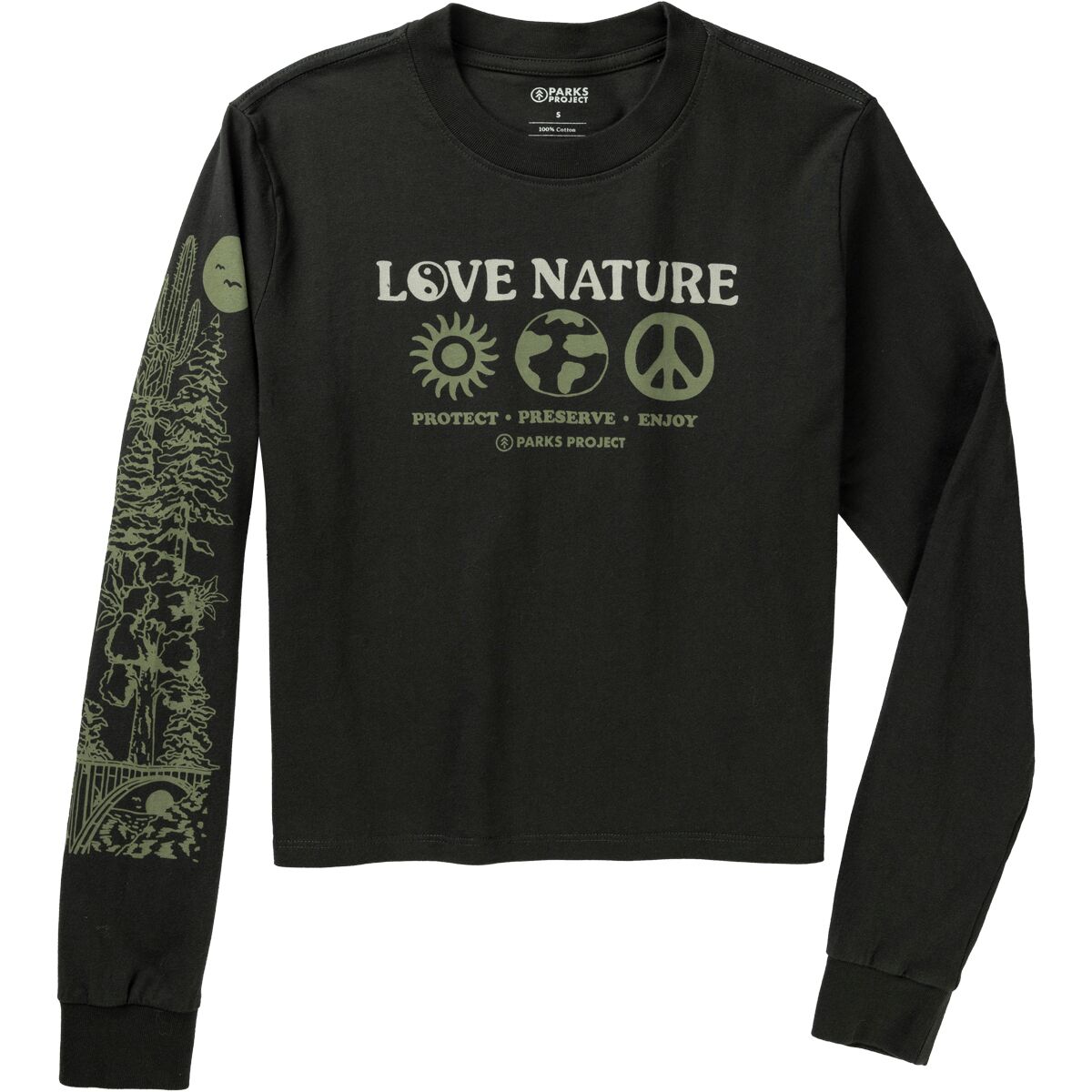 Parks Project Parks Project Love Nature Boxy Long-Sleeve T-Shirt - Women's Vintage Black, S