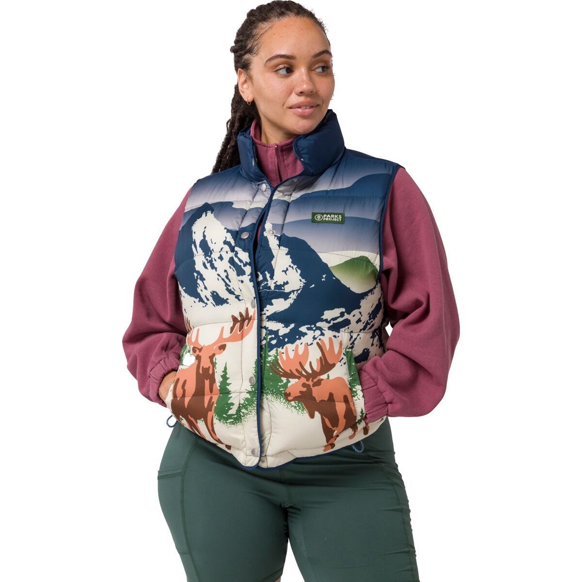 Parks Project Parks Project Wild Moose Cropped Puffer Vest - Women's Multi, XS
