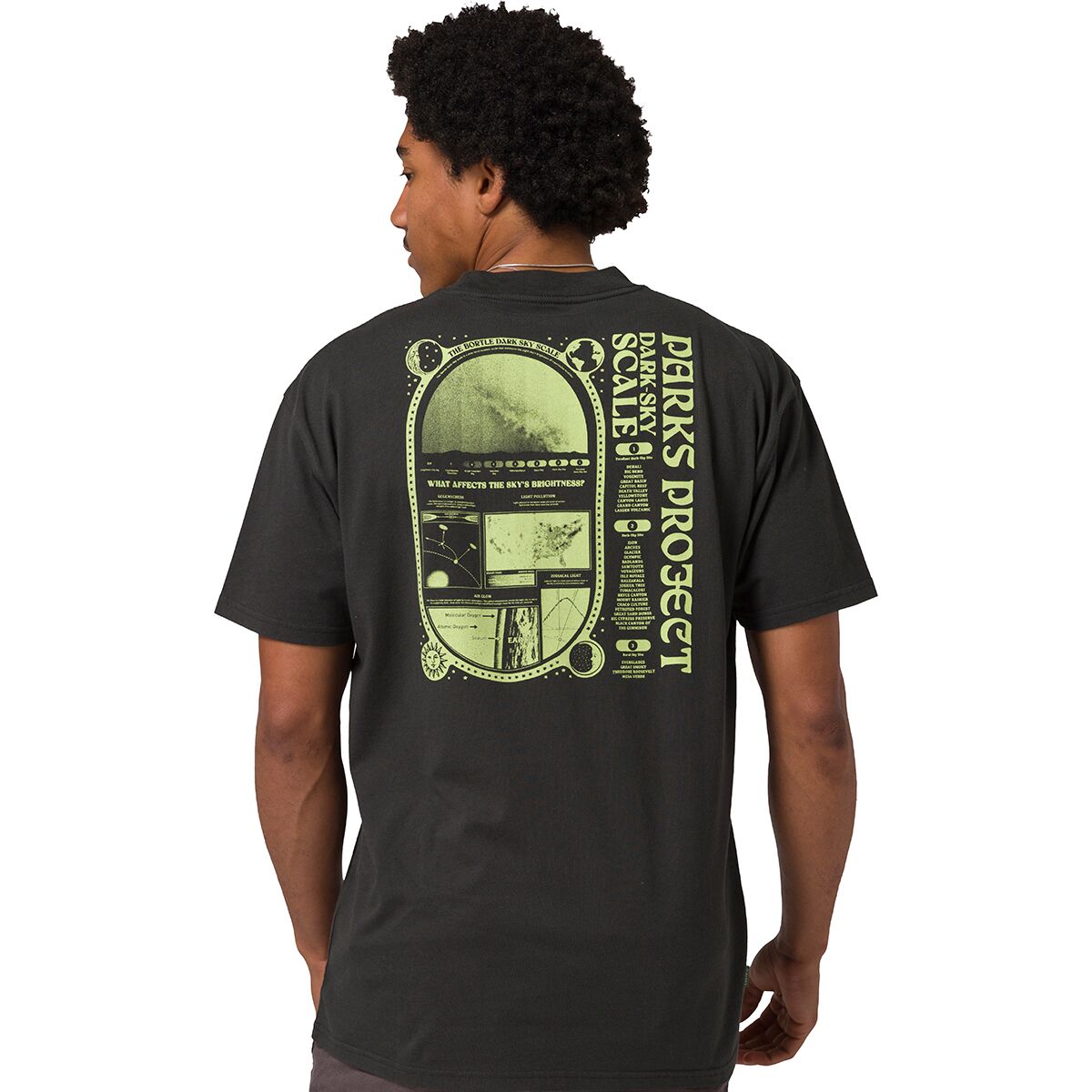 Image of Parks Project Dark Sky Checklist T-Shirt - Men's Vintage Black, XL