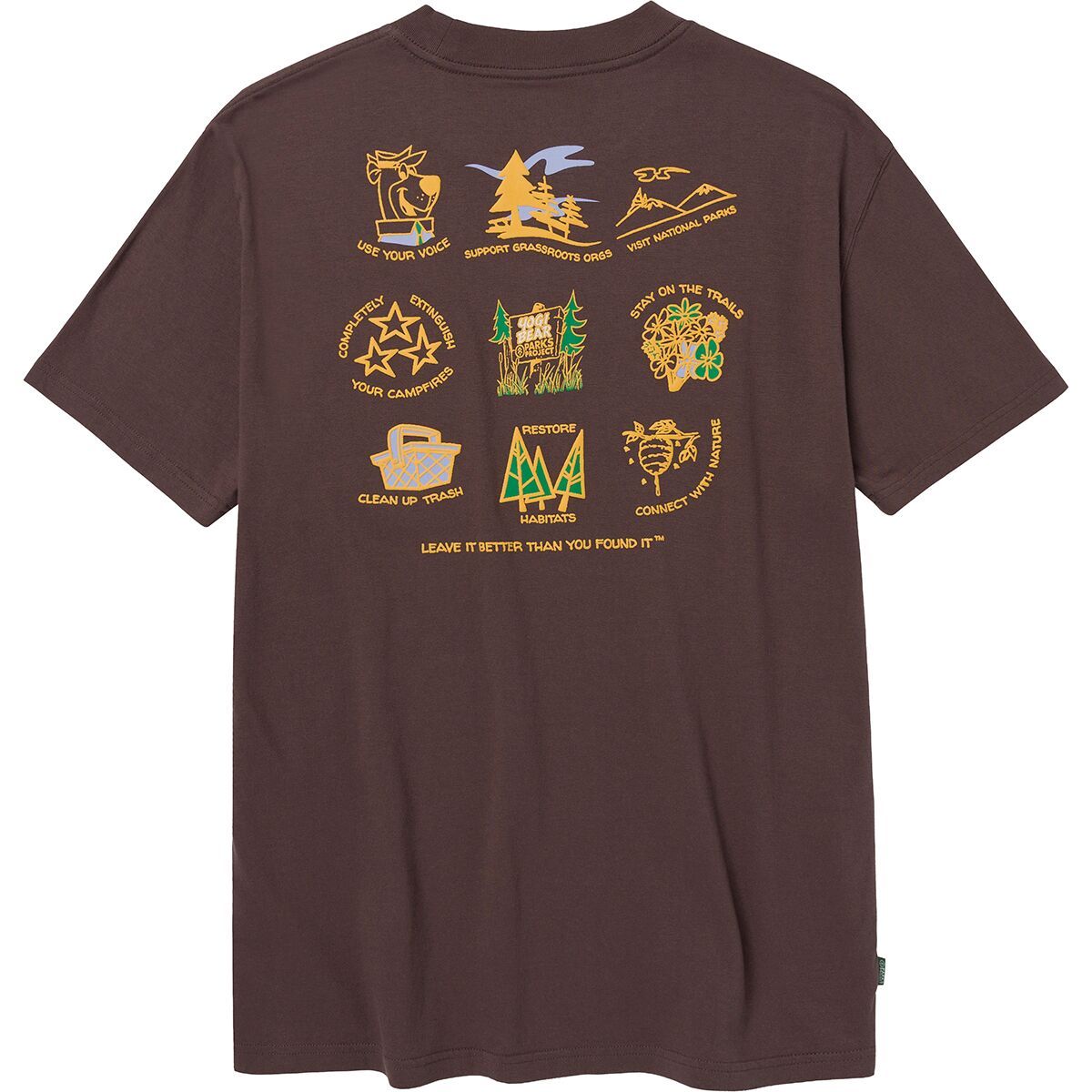 Image of Parks Project x Yogi Bear Leave It Better T-Shirt - Men's Dark Brown, M