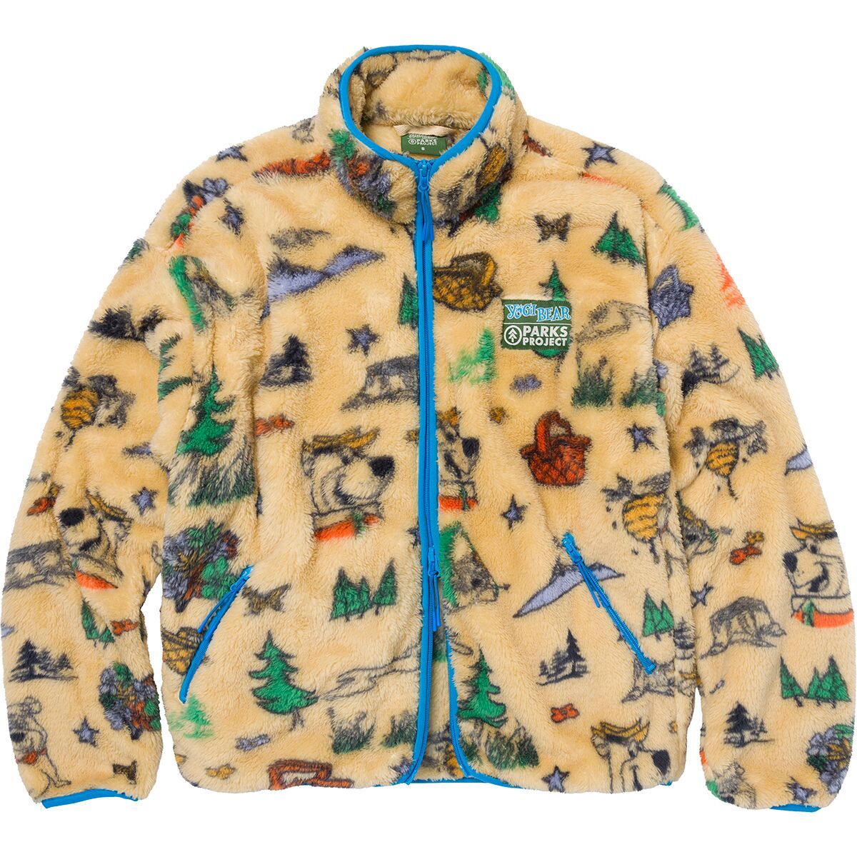 Image of Parks Project x Yogi Bear Shearling Jacket Multi Color, L