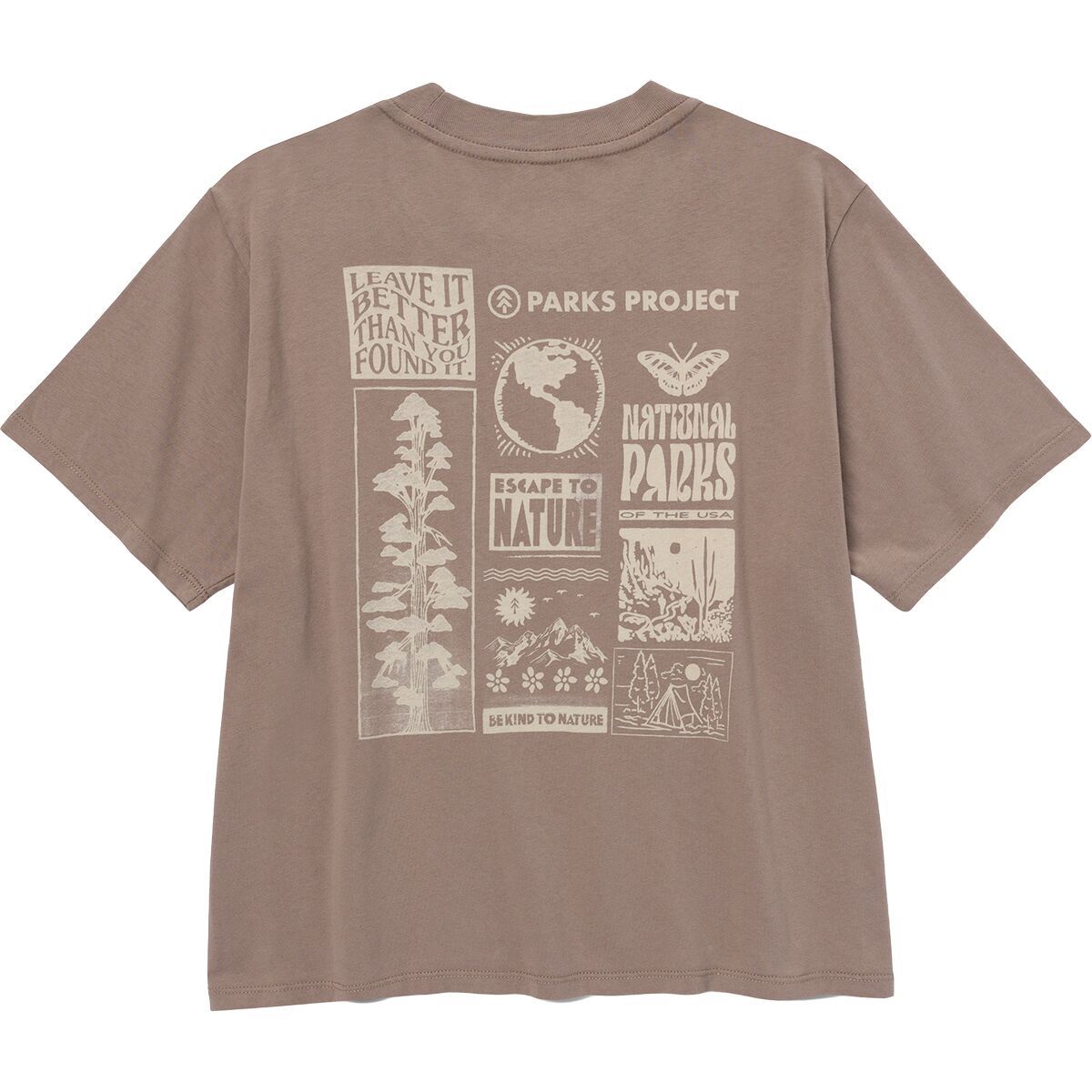 Image of Parks Project Leave It Better Than You Found It Boxy T-Shirt - Women's Mushroom Grey, L