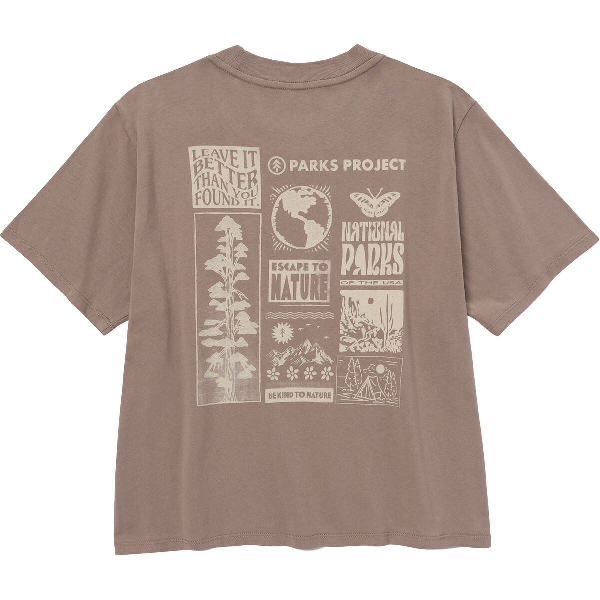 Image of Parks Project Leave It Better Than You Found It Boxy T-Shirt - Women's Mushroom Grey, S