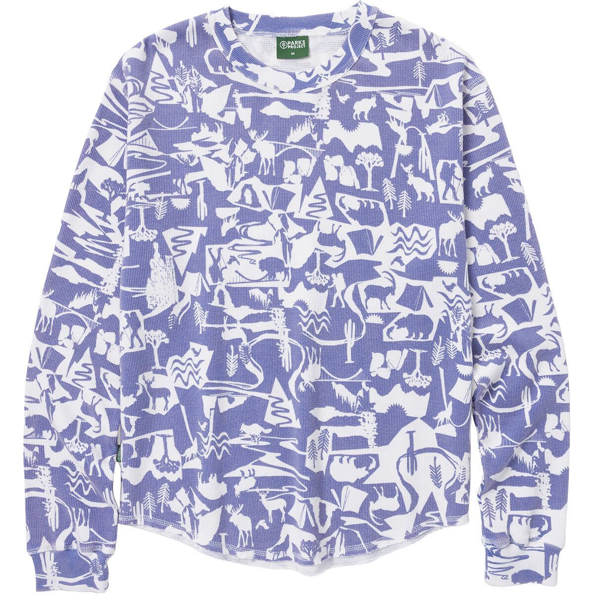 Image of Parks Project Park Shadows Waffle Long-Sleeve T-Shirt - Women's Blue, L