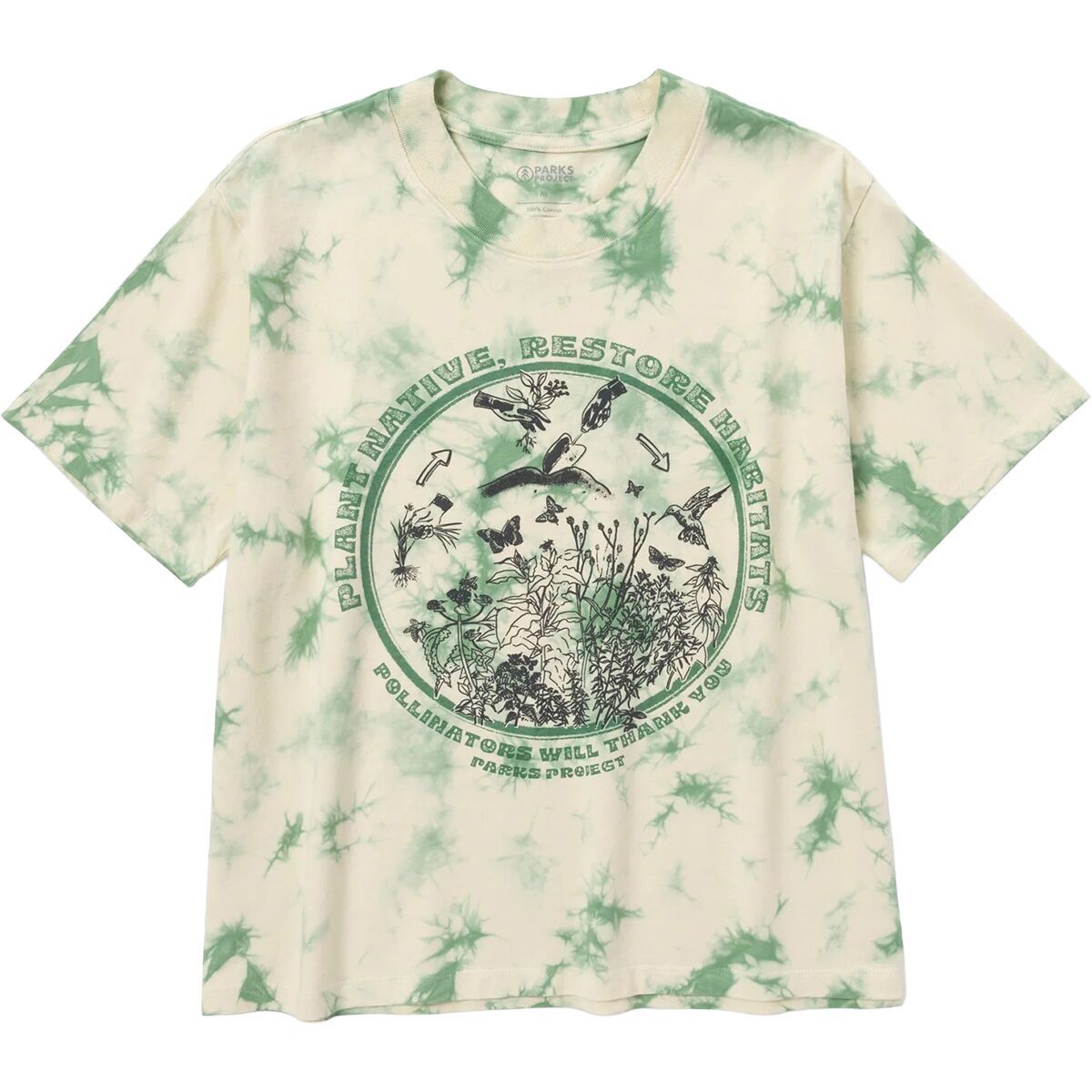 Image of Parks Project Plant Native Classic T-Shirt - Women's Sage Tie Dye, S