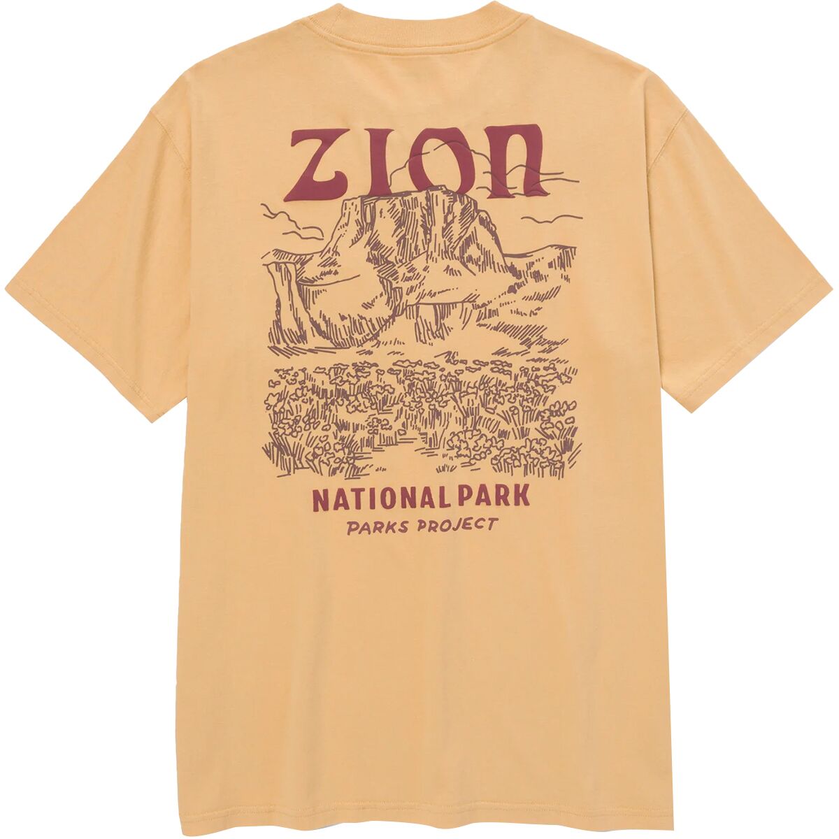 Image of Parks Project Zion Puff Print Pocket T-Shirt Mustard, M