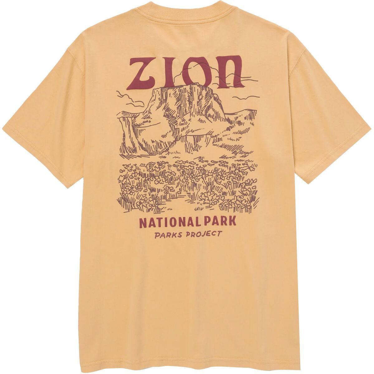 Image of Parks Project Zion Puff Print Pocket T-Shirt Mustard, XL