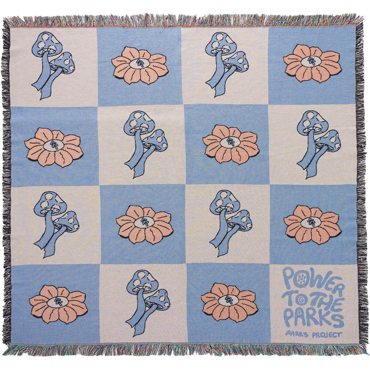 Image of Parks Project Power To The Parks Woven Blanket Blue and Natural, One Size