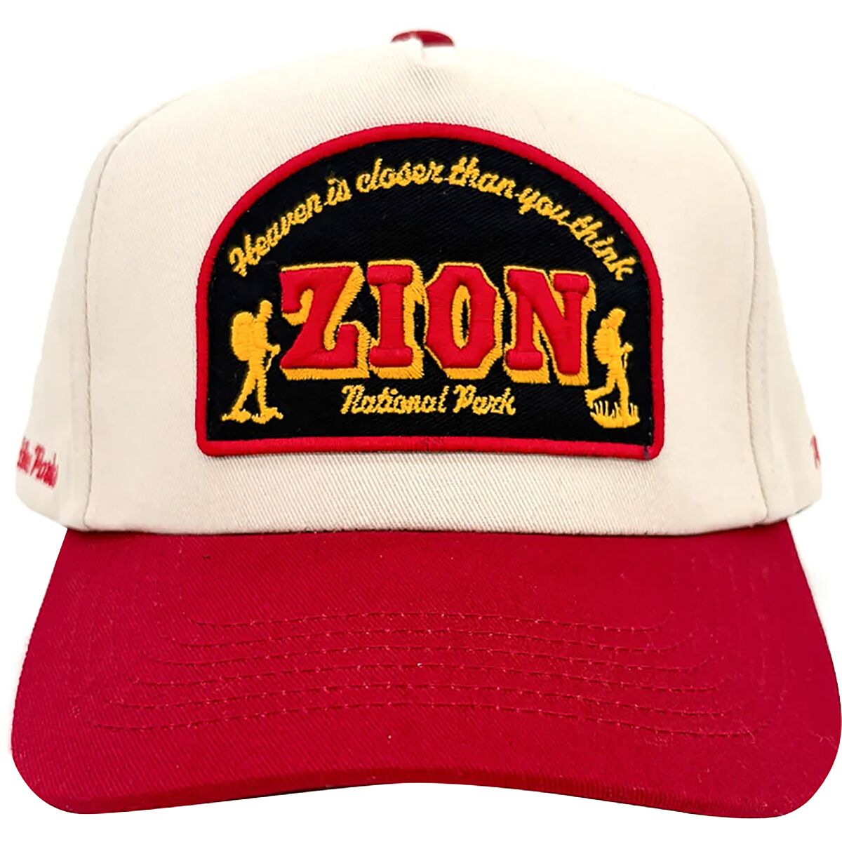 Image of Parks Project Zion Vintage Patch Hat Natural and Red, One Size