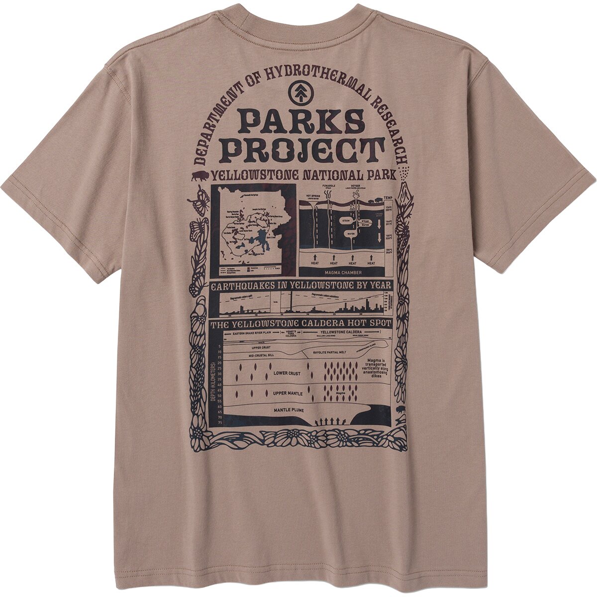 Image of Parks Project Hydrothermal Study T-Shirt Mushroom Grey, L
