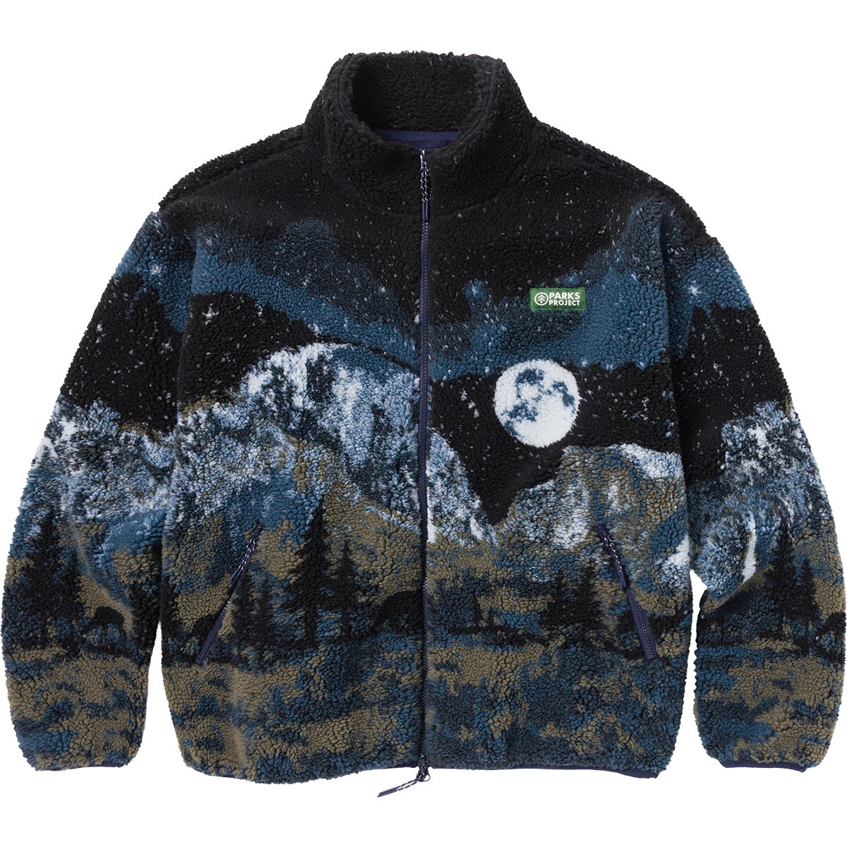Image of Parks Project Yosemite Night Views Full-Zip High Pile Fleece Jacket Black, L