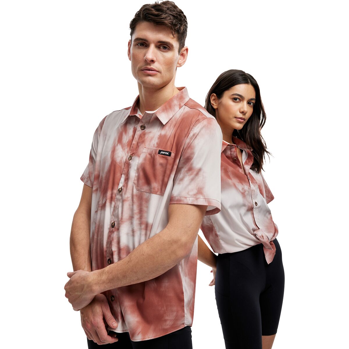 Image of Parmi Lifewear Coast Short-Sleeve Shirt Camp Tie Dye, M