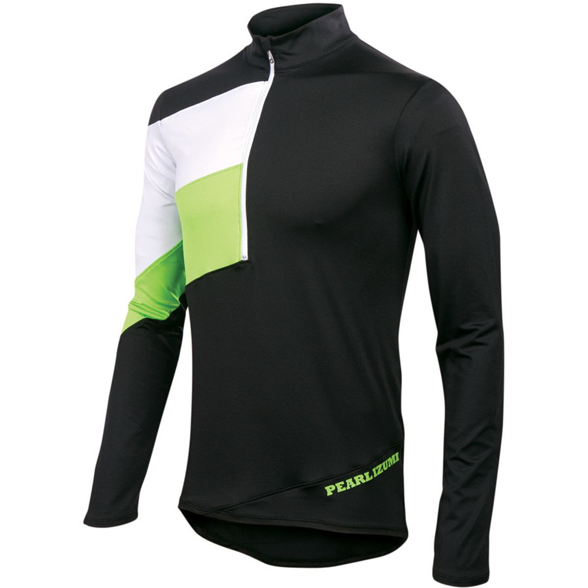 Pearl Izumi Launch Long Sleeve Jersey Black/Green Flash, L