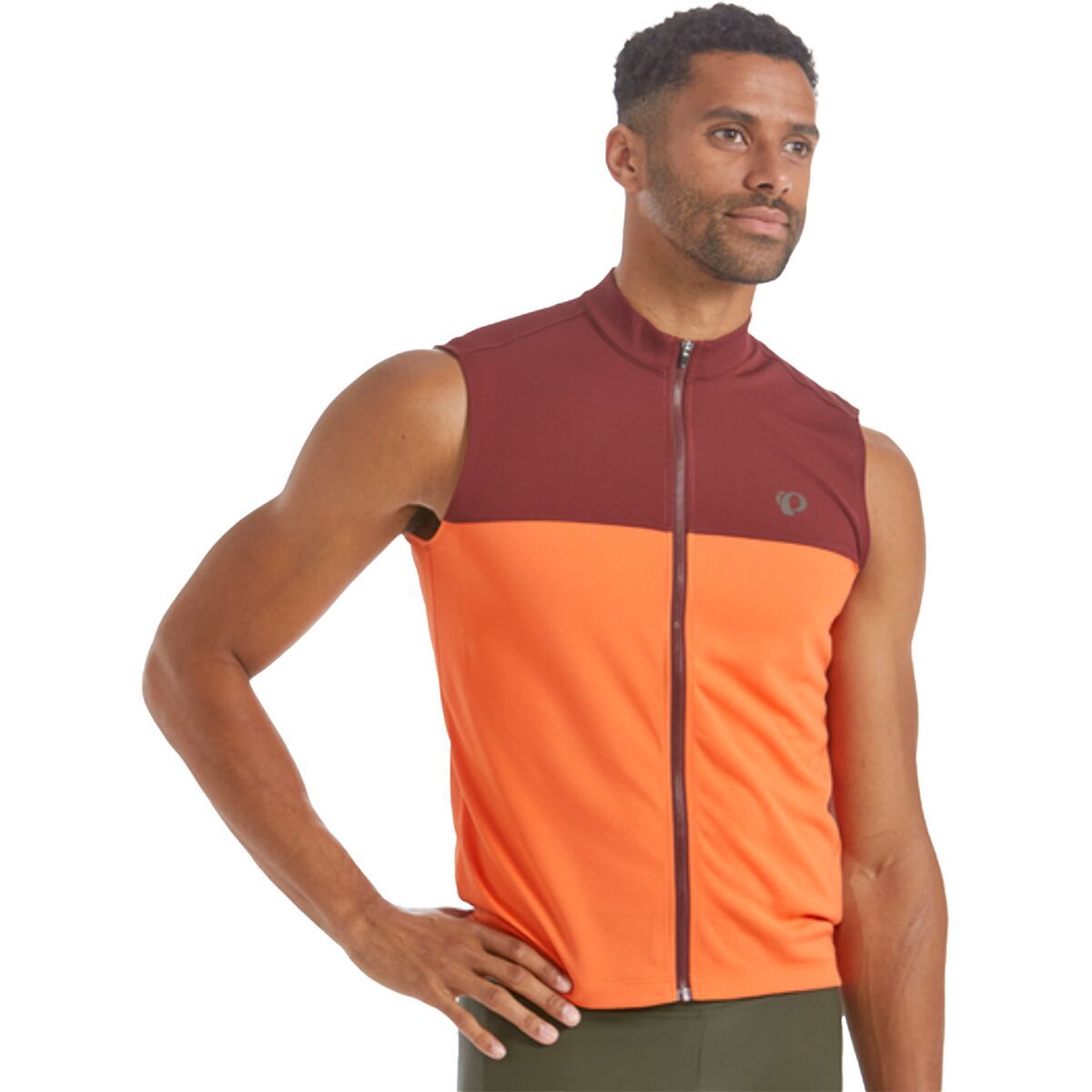 PEARL iZUMi Quest Sleeveless Jersey - Men's Sunset Orange/Redwood, M
