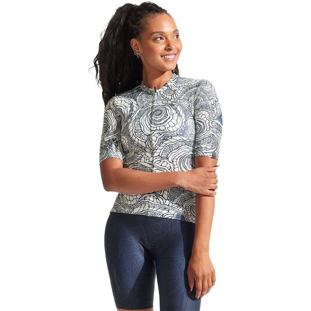 PEARL iZUMi Pro Mesh Jersey - Women's Natural White/Dark Ink Shell, XS