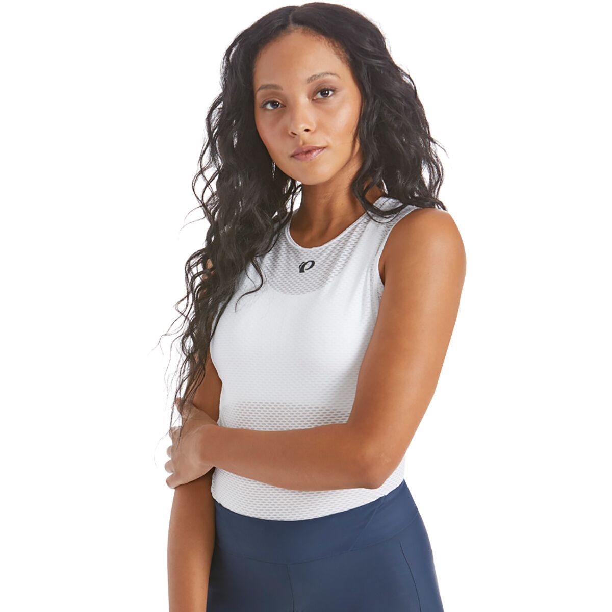 Image of PEARL iZUMi Transfer Mesh Tank Baselayer - Women's White, M