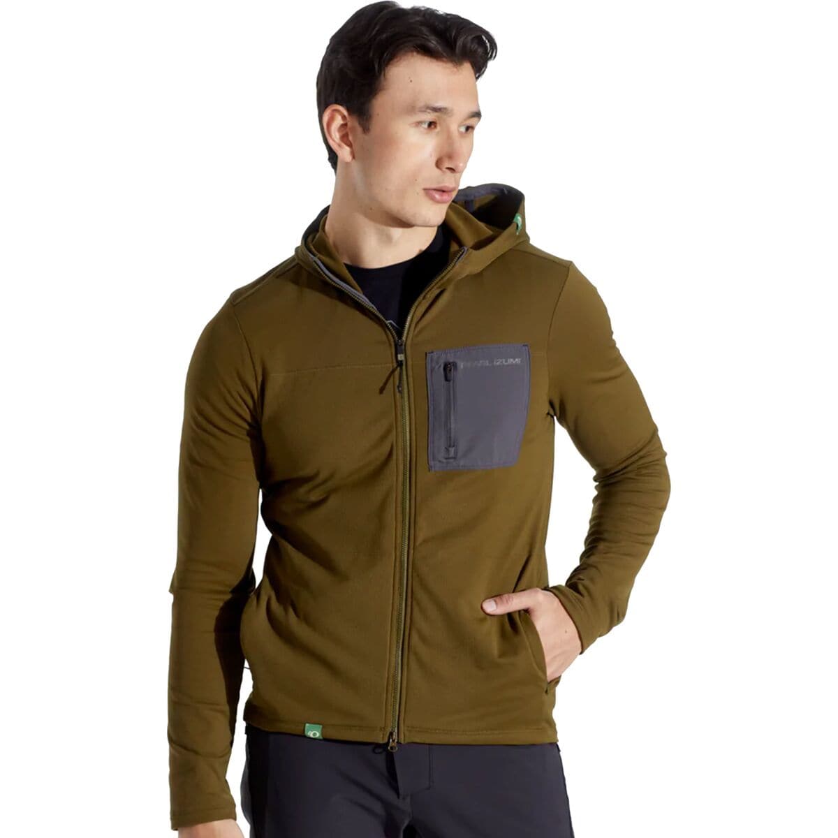 Image of PEARL iZUMi Summit Hooded Thermal Jersey - Men's Dark Olive/Phantom, L