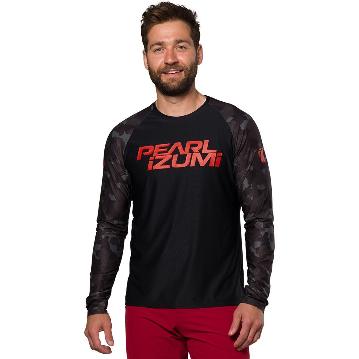 Image of PEARL iZUMi Elevate Long-Sleeve Jersey - Men's Black Camo, L