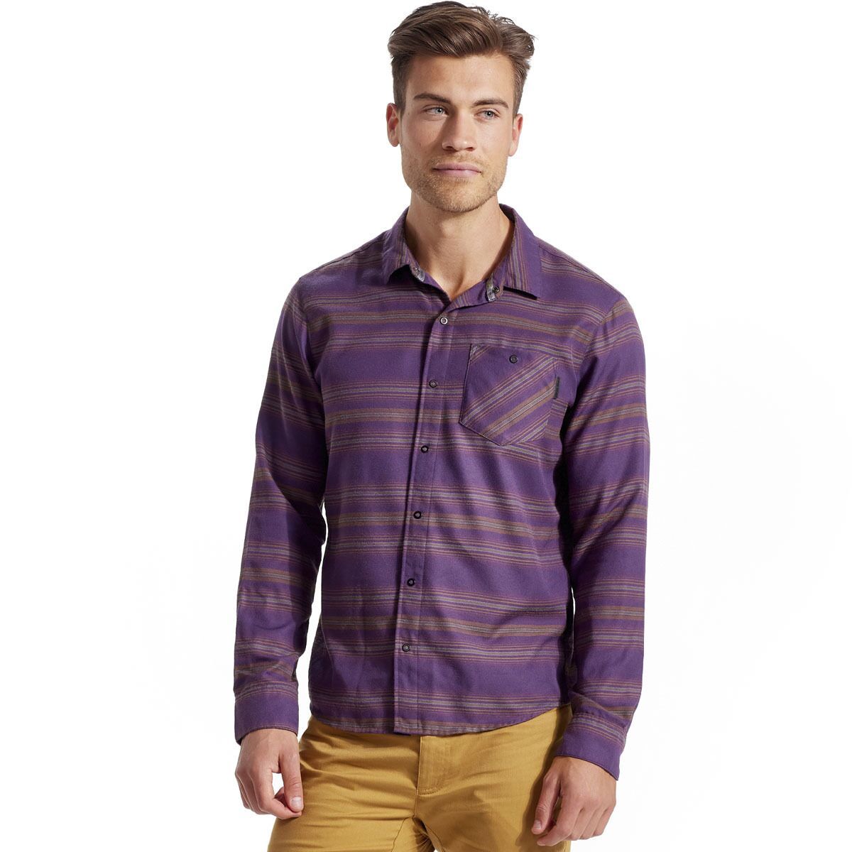 Image of PEARL iZUMi Rove Flannel - Men's Nightshade Blanket Stripe, L