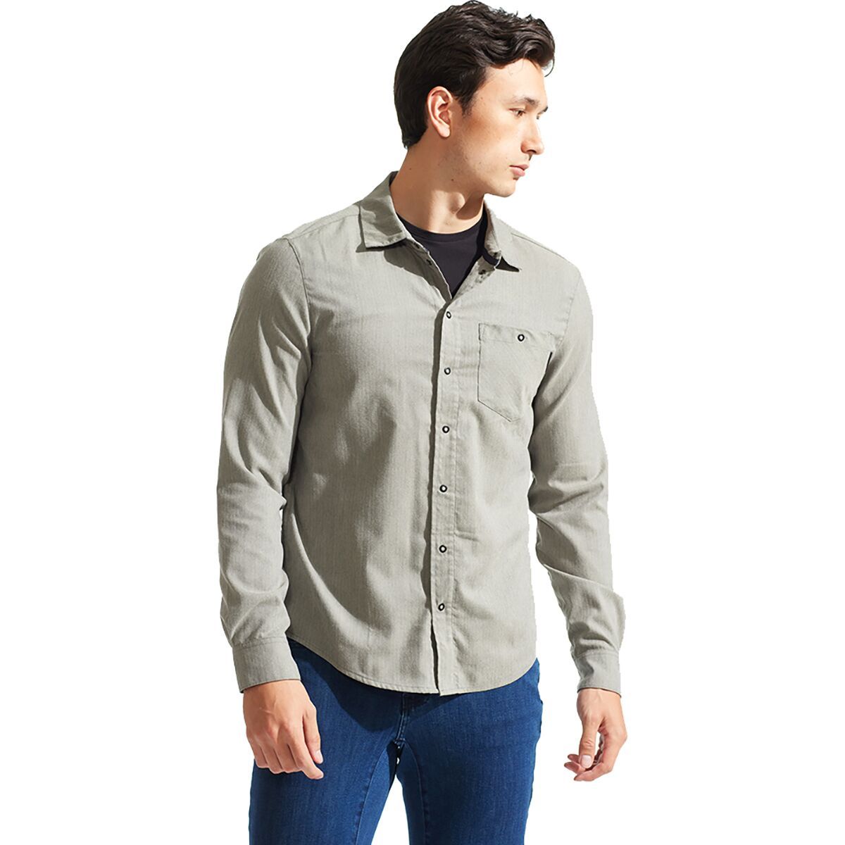 Image of PEARL iZUMi Rove Flannel - Men's Smoke Grey/Stone Weave, XL