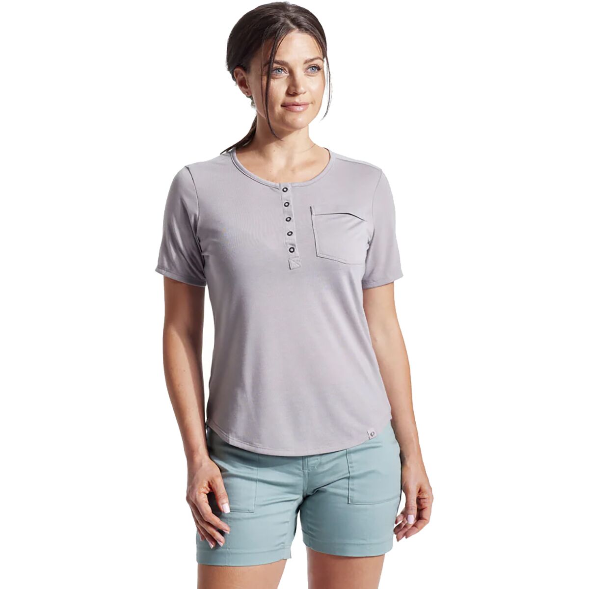 Image of PEARL iZUMi Rove Tech Henley - Women's Boulder Grey, XL