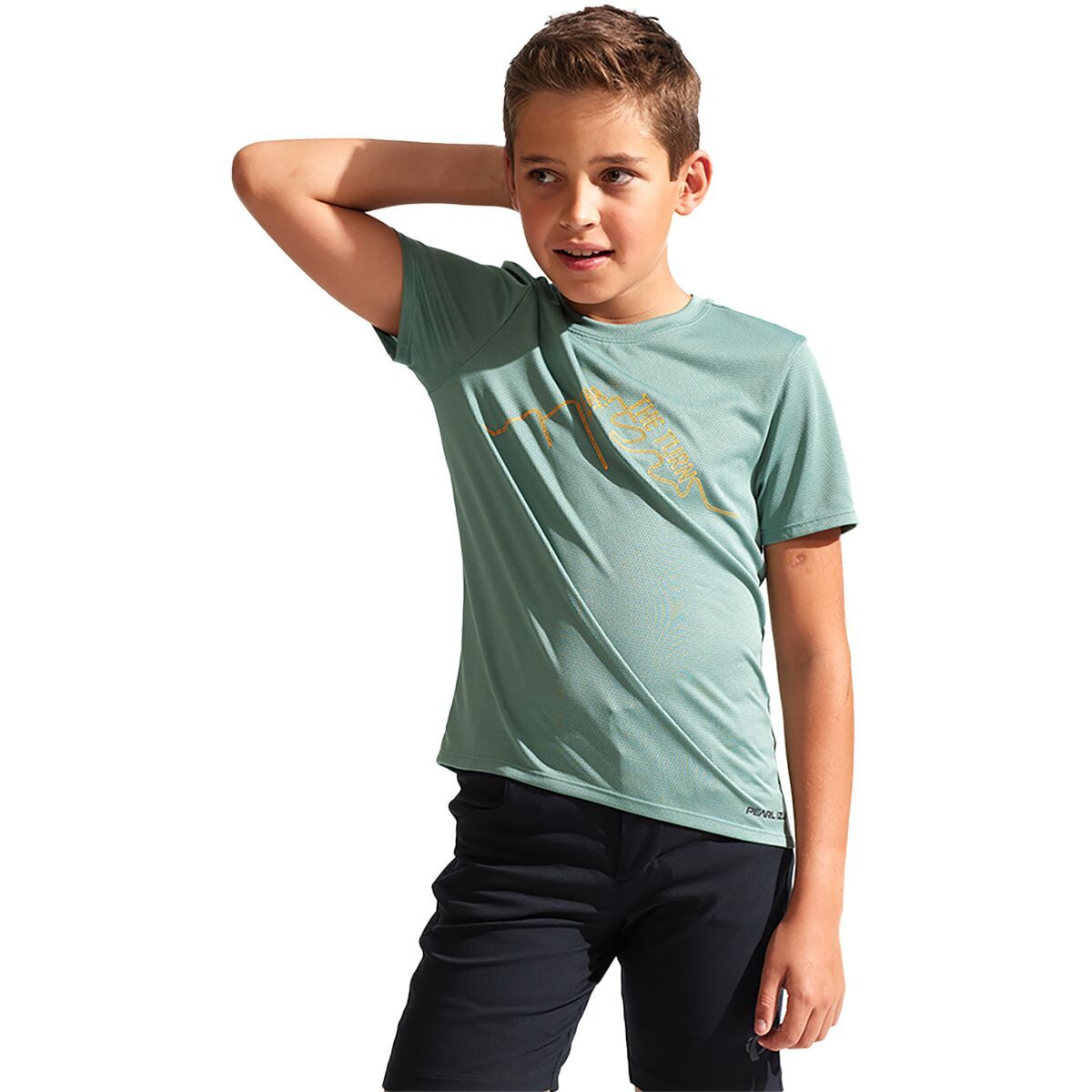 Image of PEARL iZUMi Youth Summit Short-Sleeve Jersey - Boys' Pale Pine Earn The Turns, L