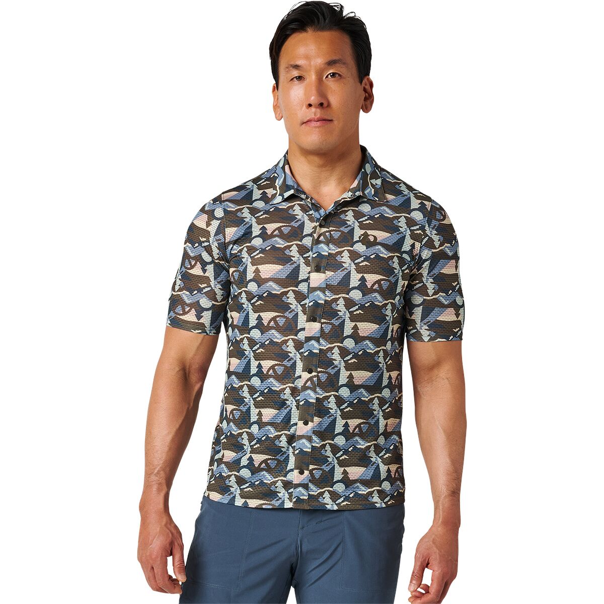 Image of PEARL iZUMi Canyon Tech Snap Short Sleeve - Men's Camo Gearpeak, XL