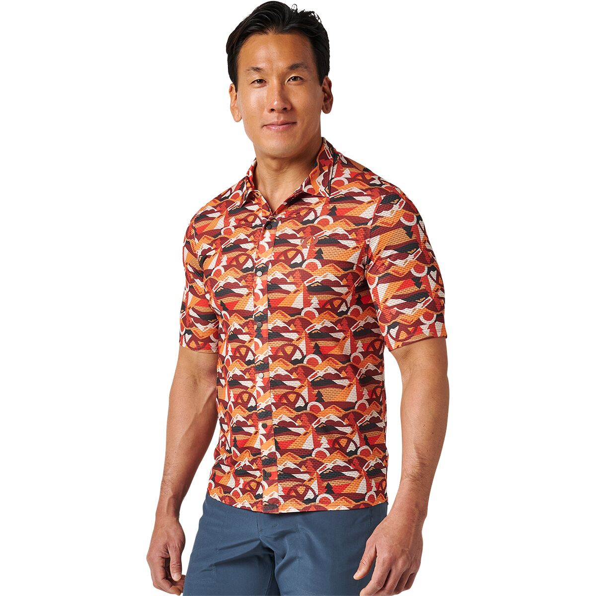Image of PEARL iZUMi Canyon Tech Snap Short Sleeve - Men's Contrast Gearpeak, XL