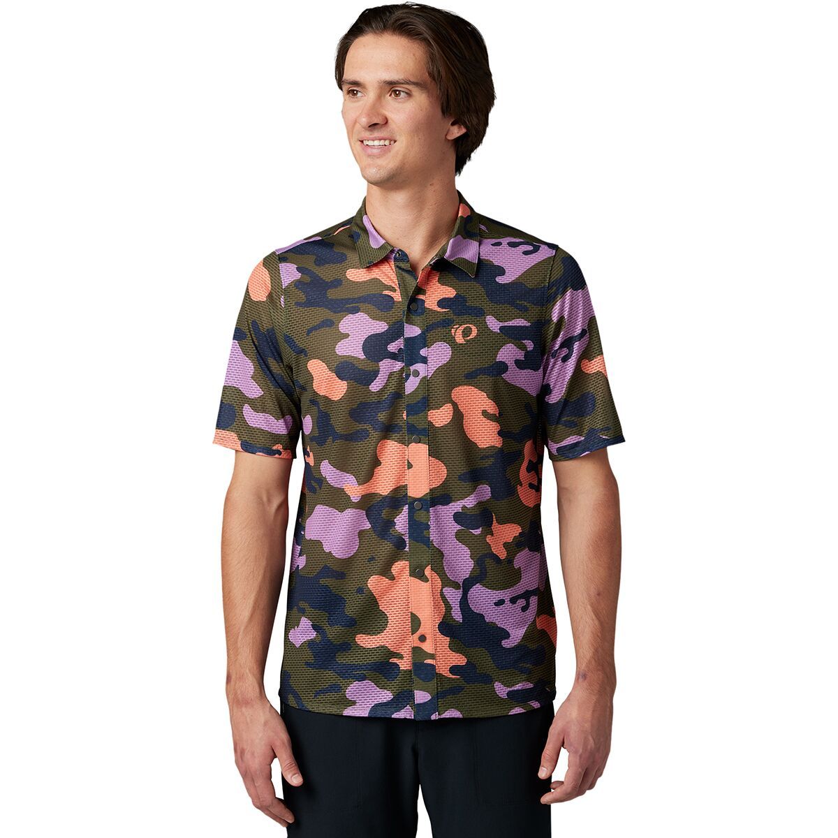 Image of PEARL iZUMi Canyon Tech Snap Short Sleeve - Men's Pinyon Disrupt Camo, M