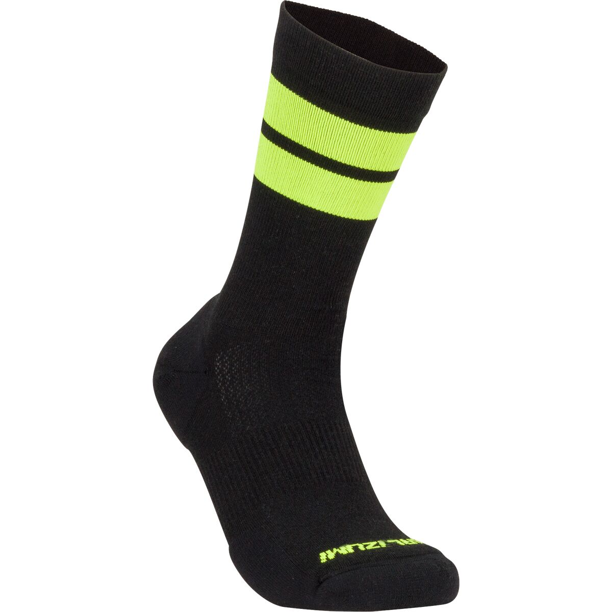 PEARL iZUMi PEARL iZUMi Merino Trail 7in Sock - Men's Black/Screaming Yellow, M