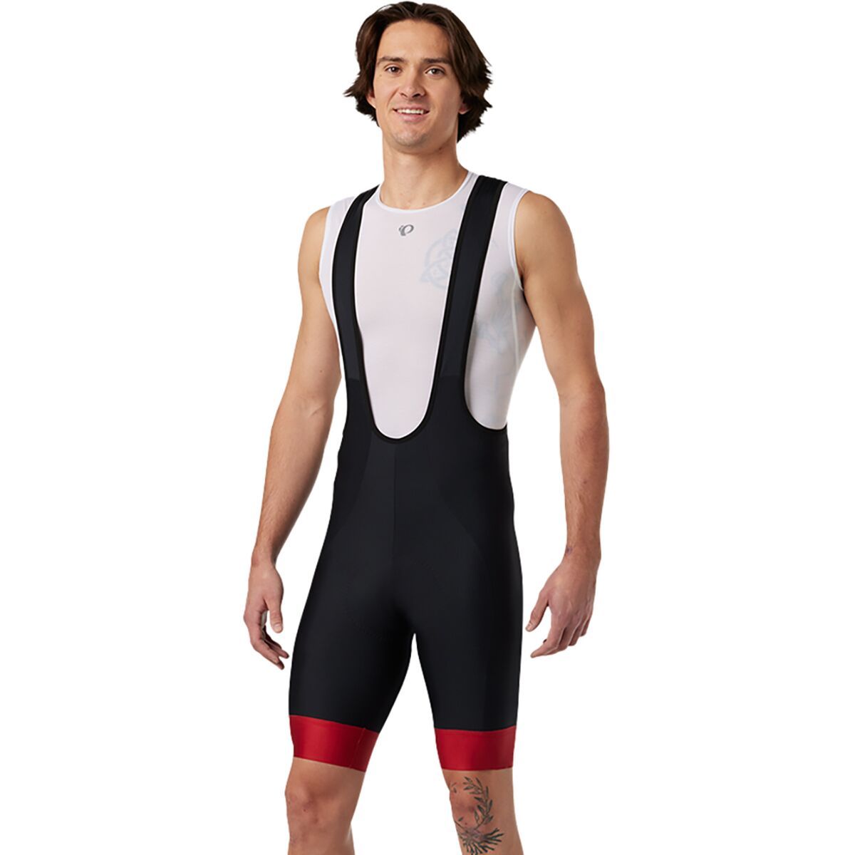 Image of PEARL iZUMi Attack Bib Short - Men's Black/Red Dahlia, XXL