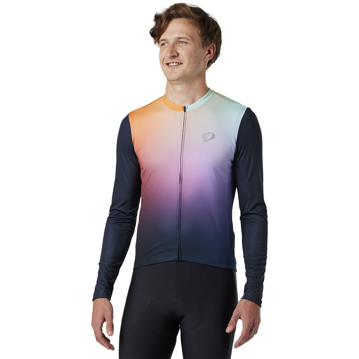 Image of PEARL iZUMi Attack Long-Sleeve Jersey - Men's Melon Air Dye, XL