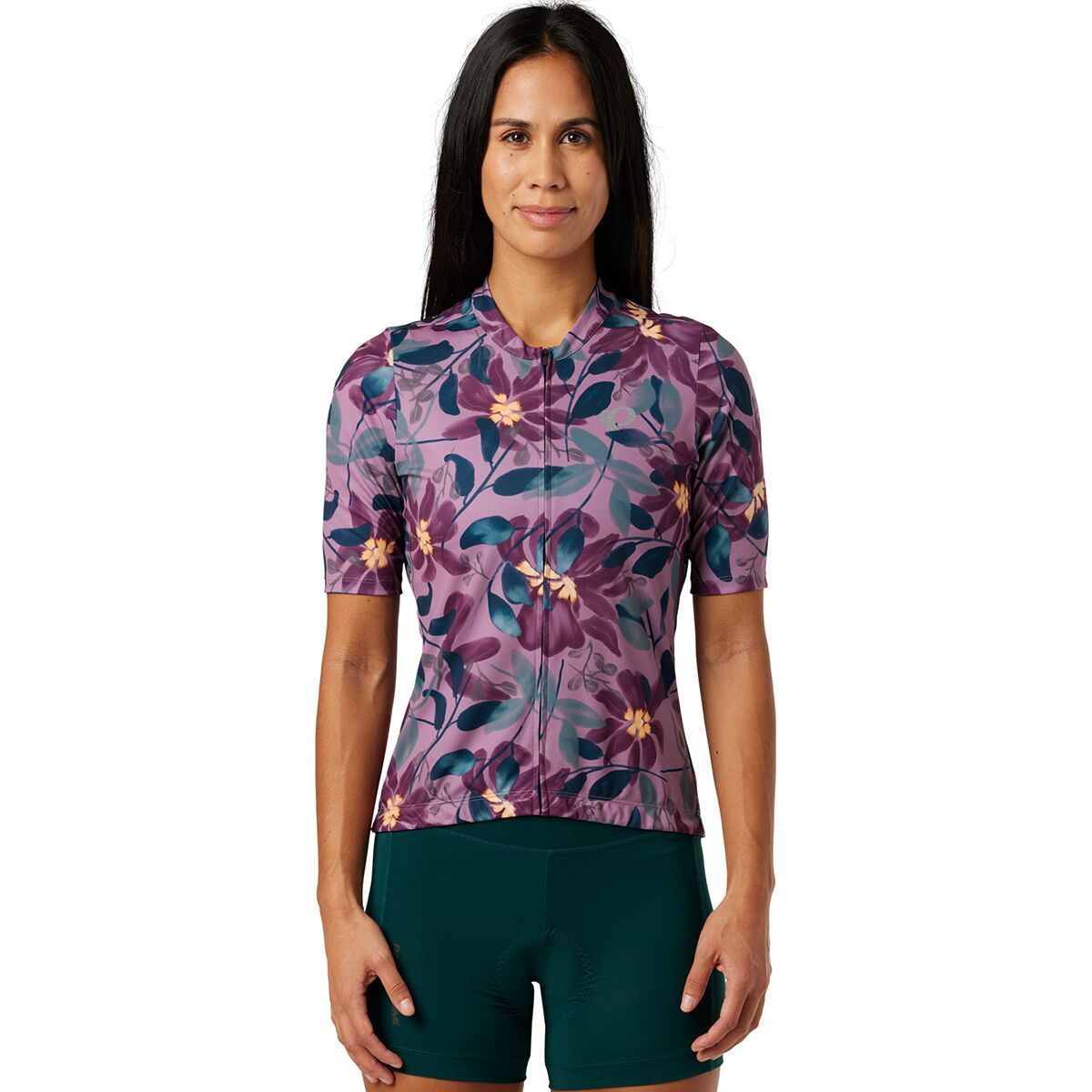 Image of PEARL iZUMi Attack Short-Sleeve Jersey - Women's Dark Violet Bloom, L
