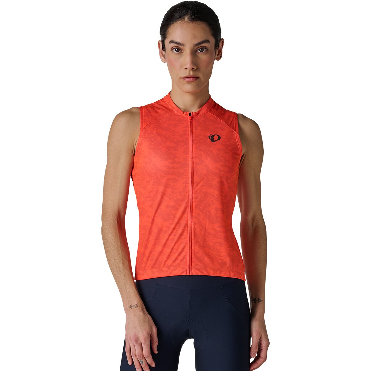 Image of PEARL iZUMi Attack Sleeveless Jersey - Women's Fiery Coral Waverock, M