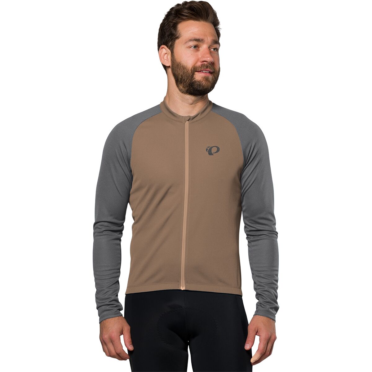 Image of PEARL iZUMi Quest Long-Sleeve Jersey - Men's Toasted Coconut/Dark Shadow, XXL