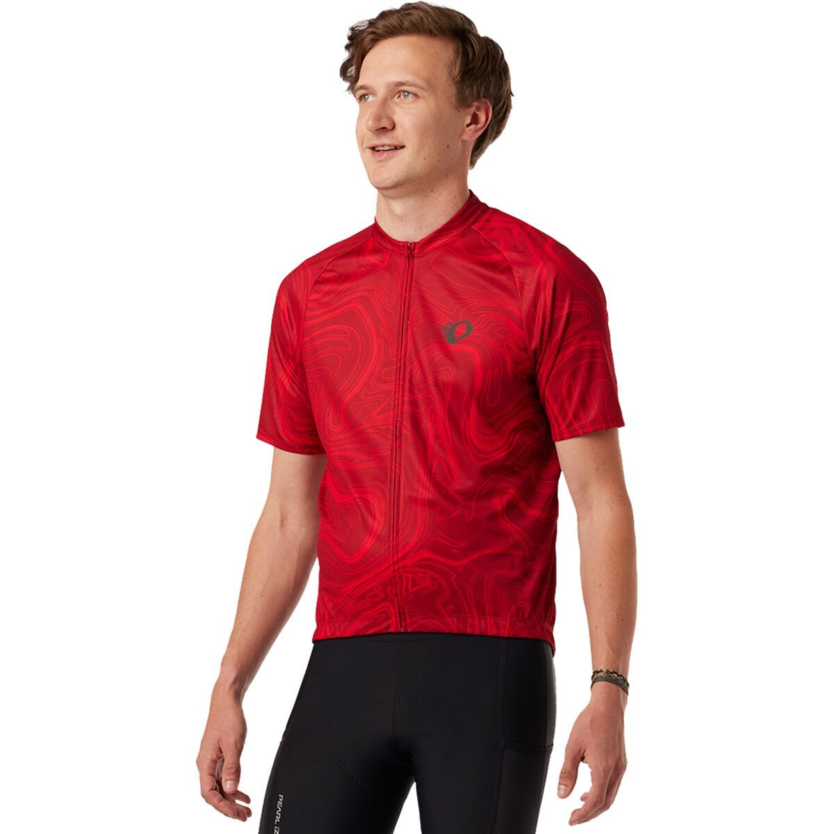 Image of PEARL iZUMi Classic Jersey - Men's Red Dahlia Topo, S
