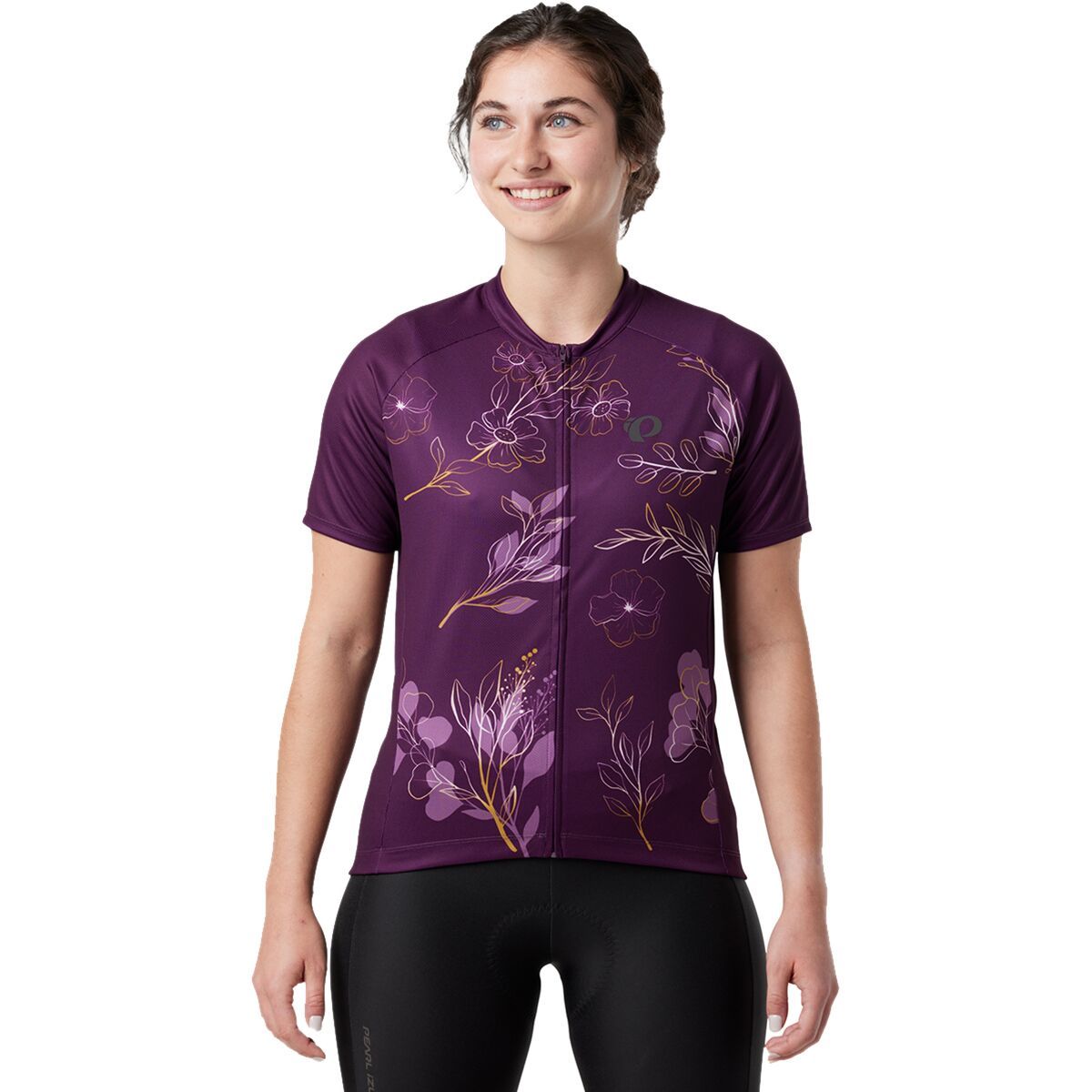 Image of PEARL iZUMi Classic Jersey - Women's Dark Violet/Gold Wildflower, S