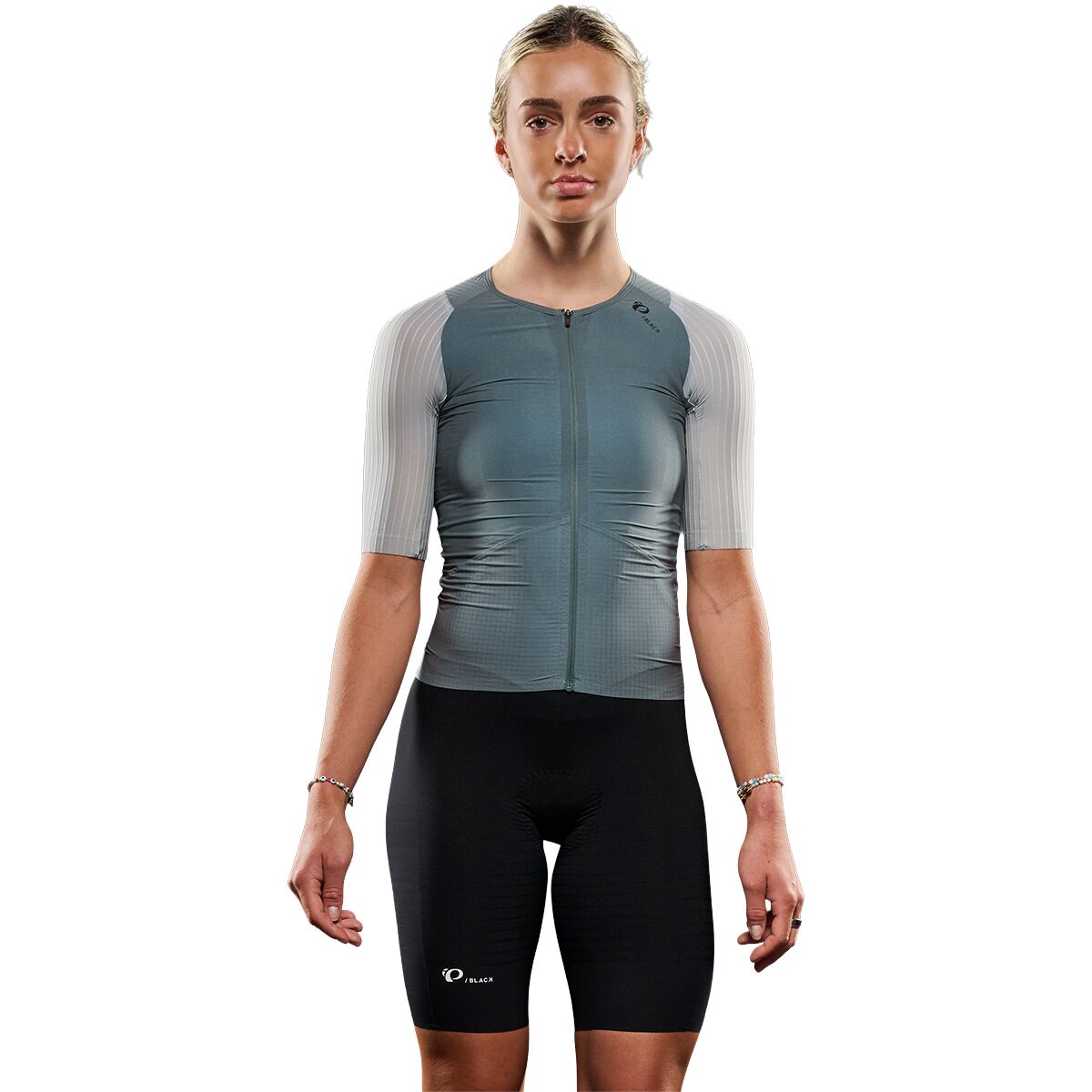 Image of PEARL iZUMi PI/Black Short-Sleeve Jersey - Women's Balsam Green/Silver Blue, S