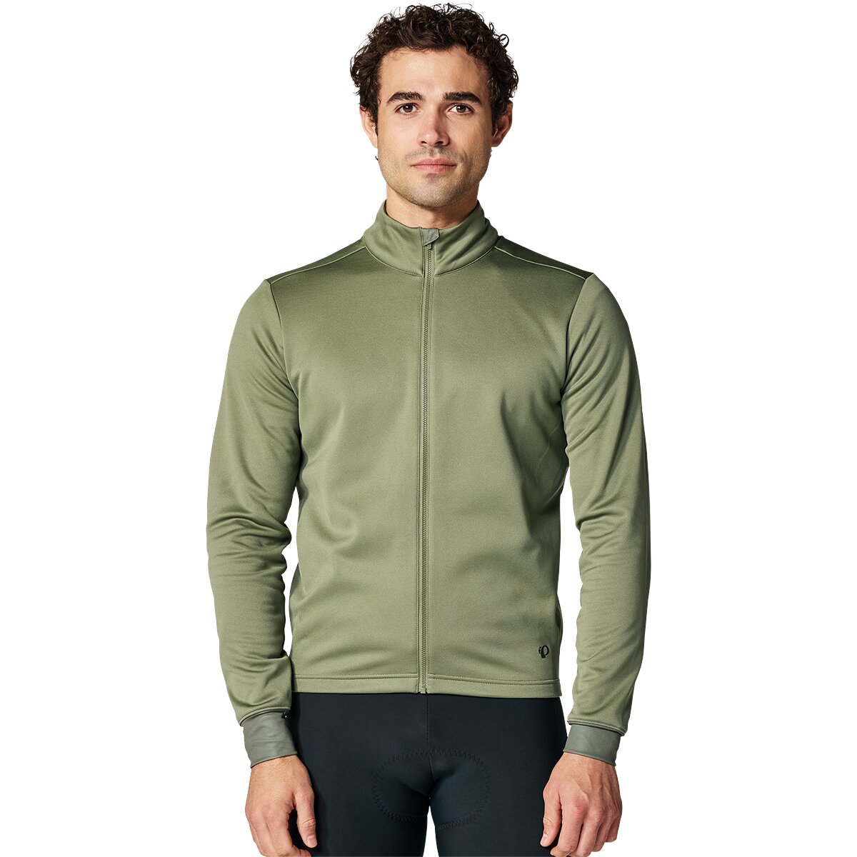 Image of PEARL iZUMi Quest Thermal Long-Sleeve Jersey - Men's Deep Lichen Green/Black, XL