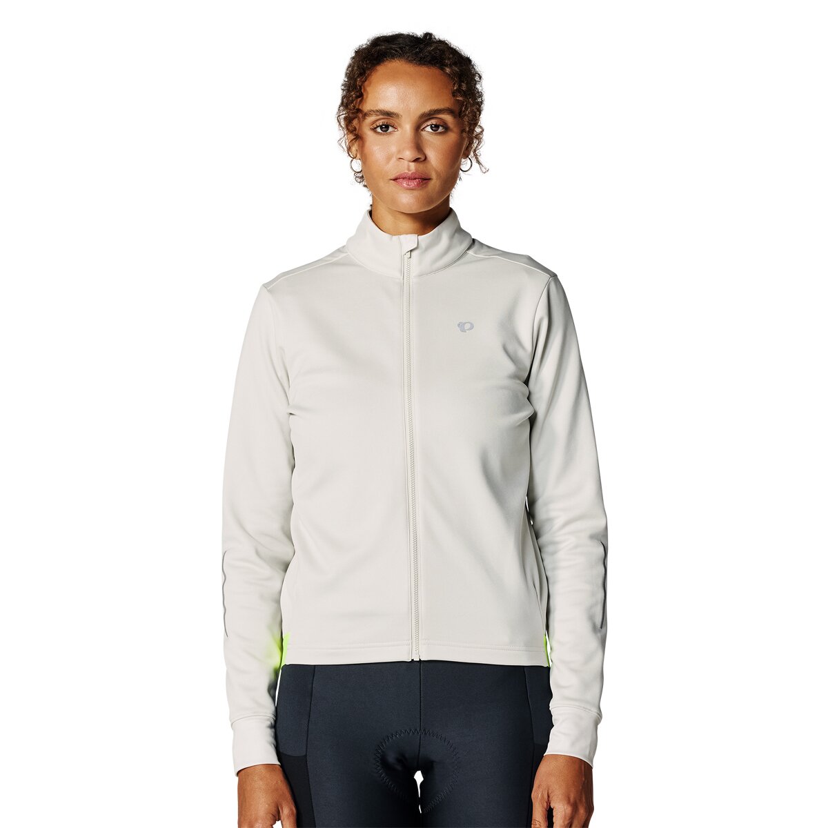 Image of PEARL iZUMi Quest Thermal Long-Sleeve Jersey - Women's Silver Birch/Screaming Yellow, M