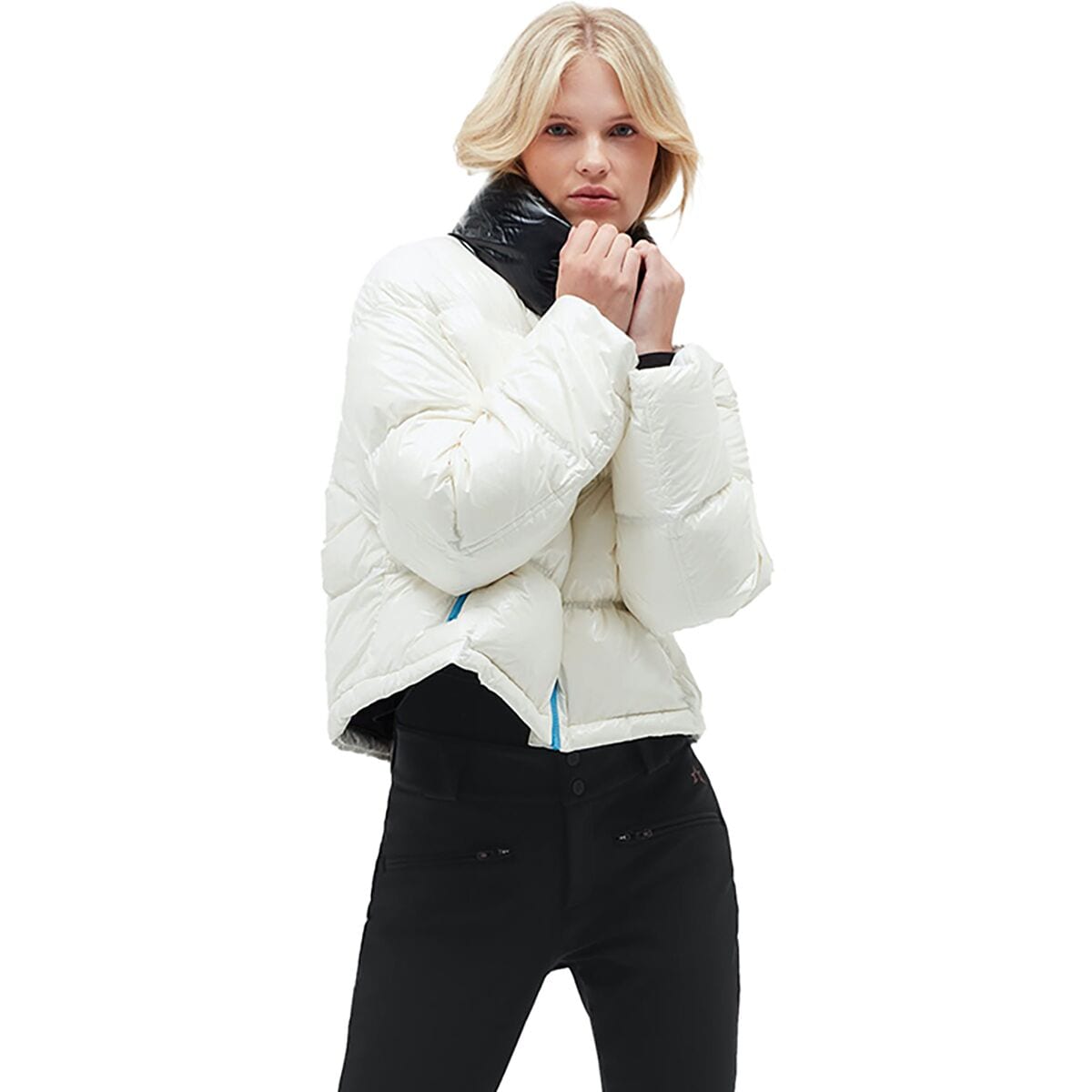 black nylon PRADA ski coat poly fill jacket Apres Ski travel It. 50 / US  Mens M / Womens L- XL