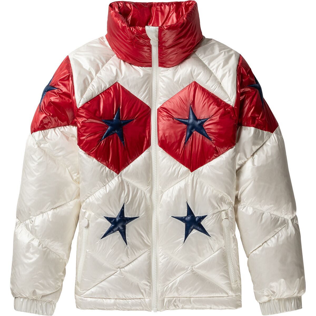 Image of Perfect Moment Diamond Quilted Star Puffer Jacket - Girls' Red, 14
